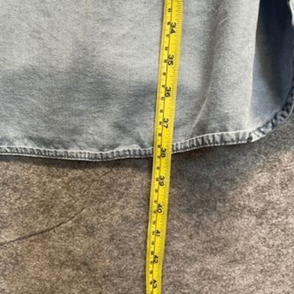 TERRE BLEUE Women’s Sleeveless Dress XL Blue Embroidered Floral Button Front - Picture 11 of 11